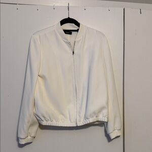 Theory Crepe White Bomber Jacket